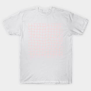 Minimal Abstract Squiggle Grid - Pastel Blush Pink T-Shirt